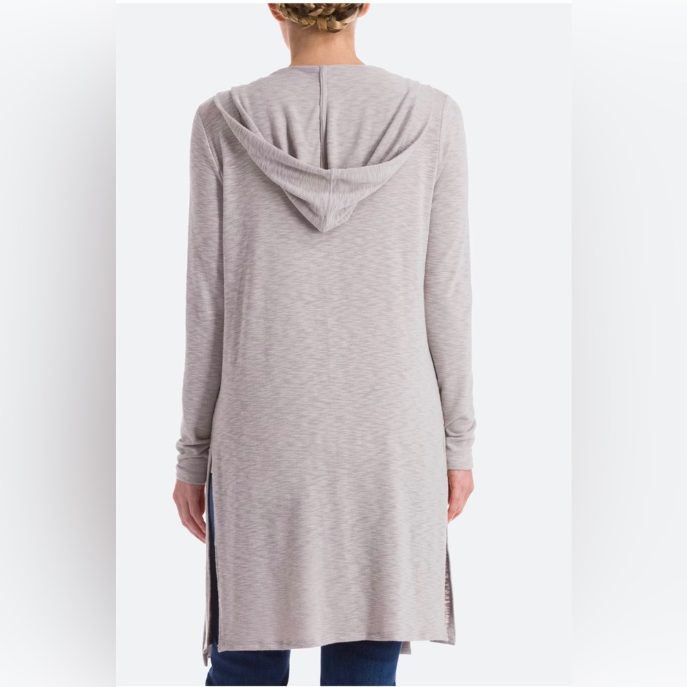NWT Laila Jayde Light/Stitch Fix Grey Long Hooded Open Duster/ Cardigan, Size S
